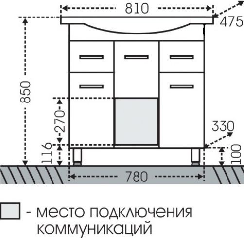 Тумба с раковиной санта эльбрус 100