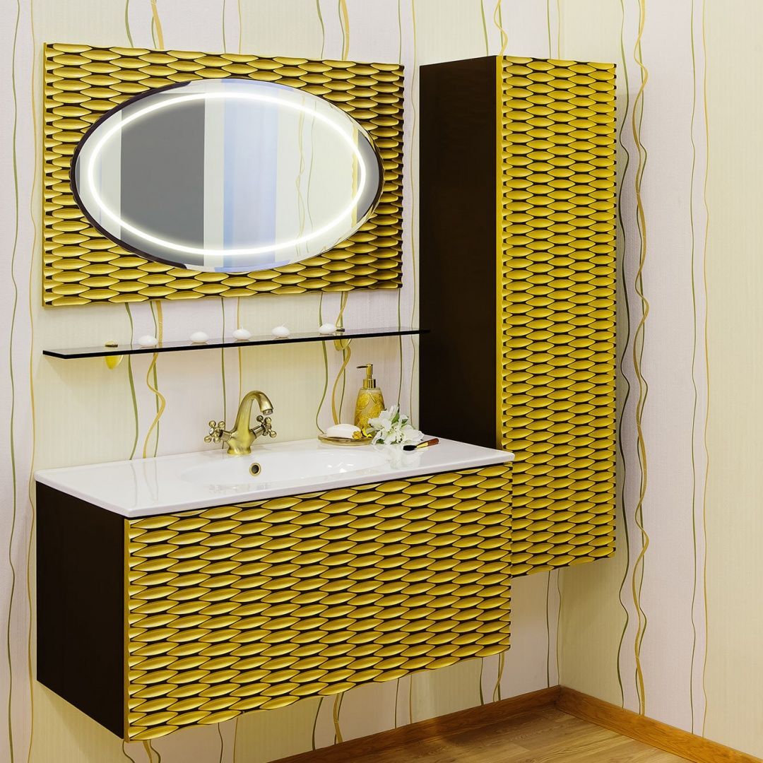 Мебель для ванной золотого цвета