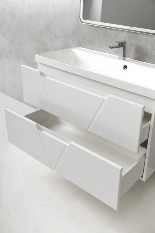 Тумба с раковиной belbagno luce 80 bianco lucido