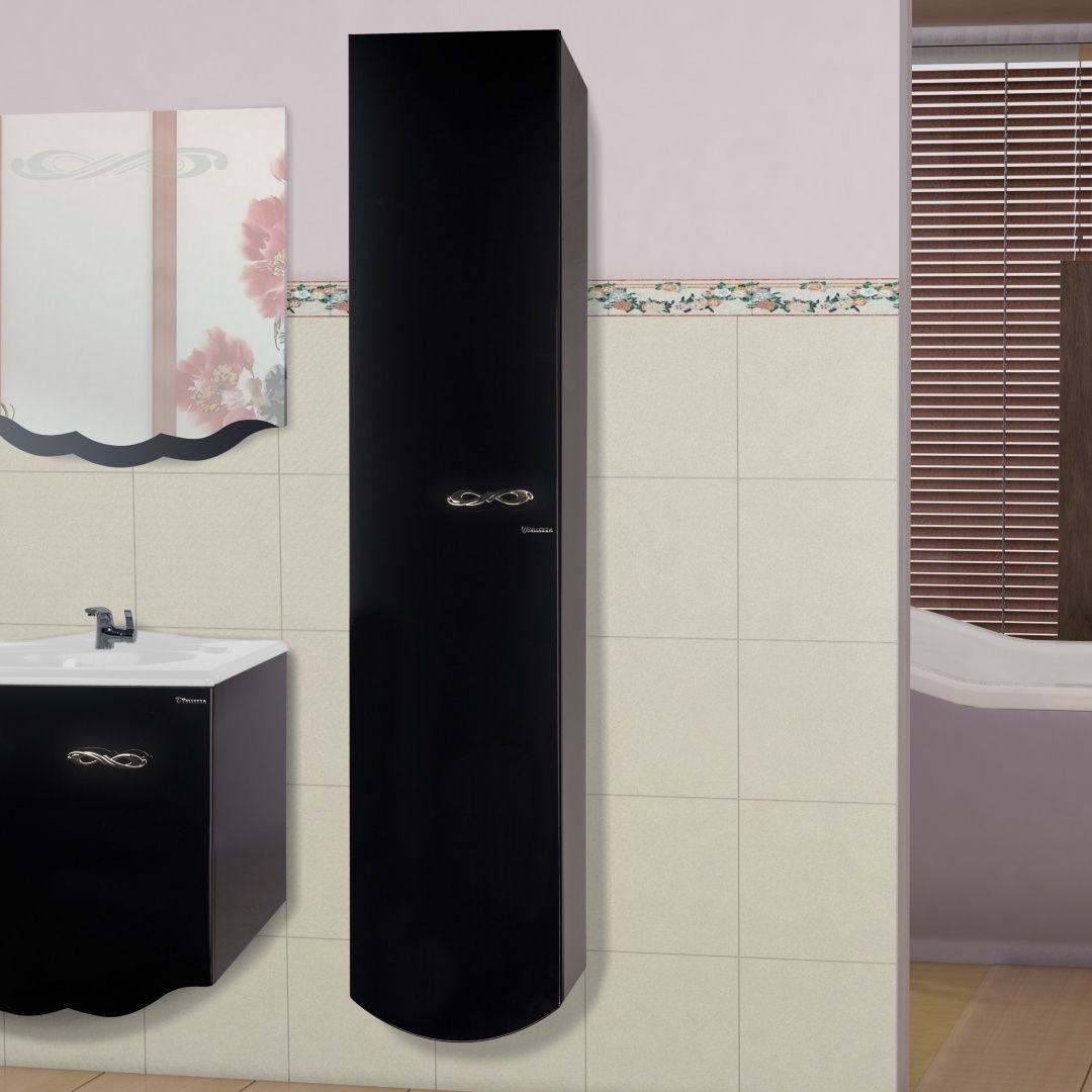 черный пенал для ванной комнаты