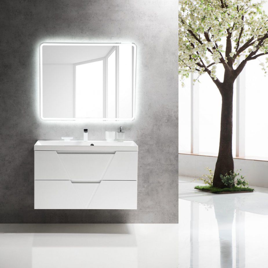 Тумба с раковиной belbagno luce 80 bianco lucido