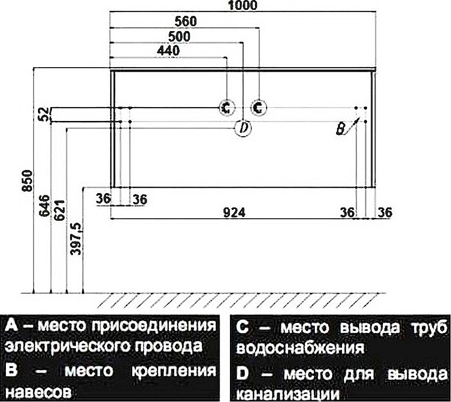 Тумба с раковиной акватон ондина 100