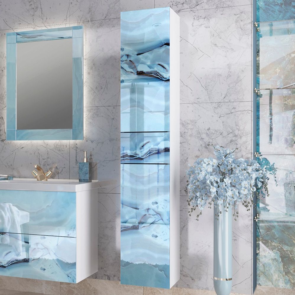Мебель для ванной marka one Lacio 80п Blue Marble