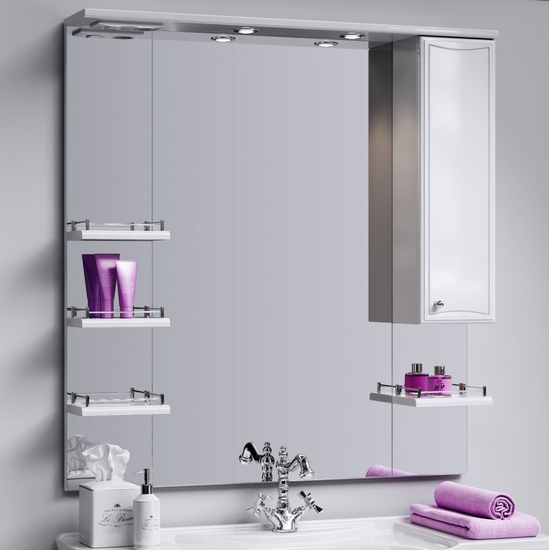 двухстворчатый зеркальный шкаф в ванную